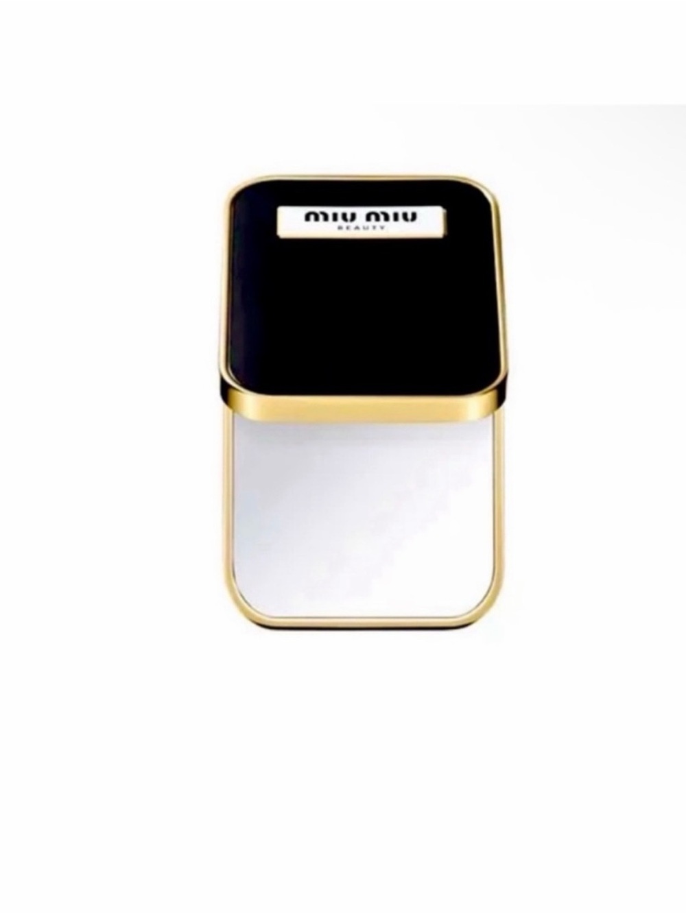 Miu Miu Beauty Compact Mirror in Black and Gold